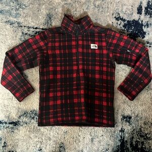 North Face Red Flannel Half Zip